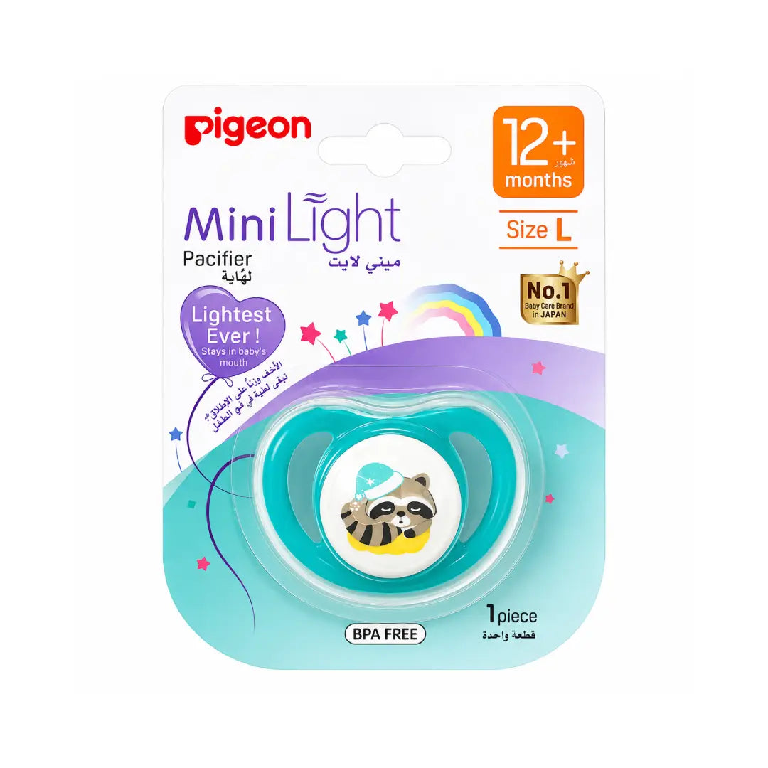 Pigeon MiniLight Pacifier 12+ Months Large 1 Piece – BPA-Free Lightweight Silicone Baby Soother