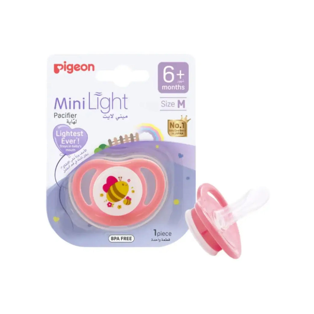 Pigeon MiniLight Pacifier 6+ Months Medium 1 Piece – BPA-Free Lightweight Silicone Baby Soother