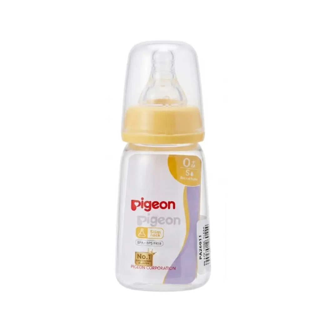 Pigeon Slim Neck Plastic Bottle 120ml 0+ Months Round Hole Small PA26011