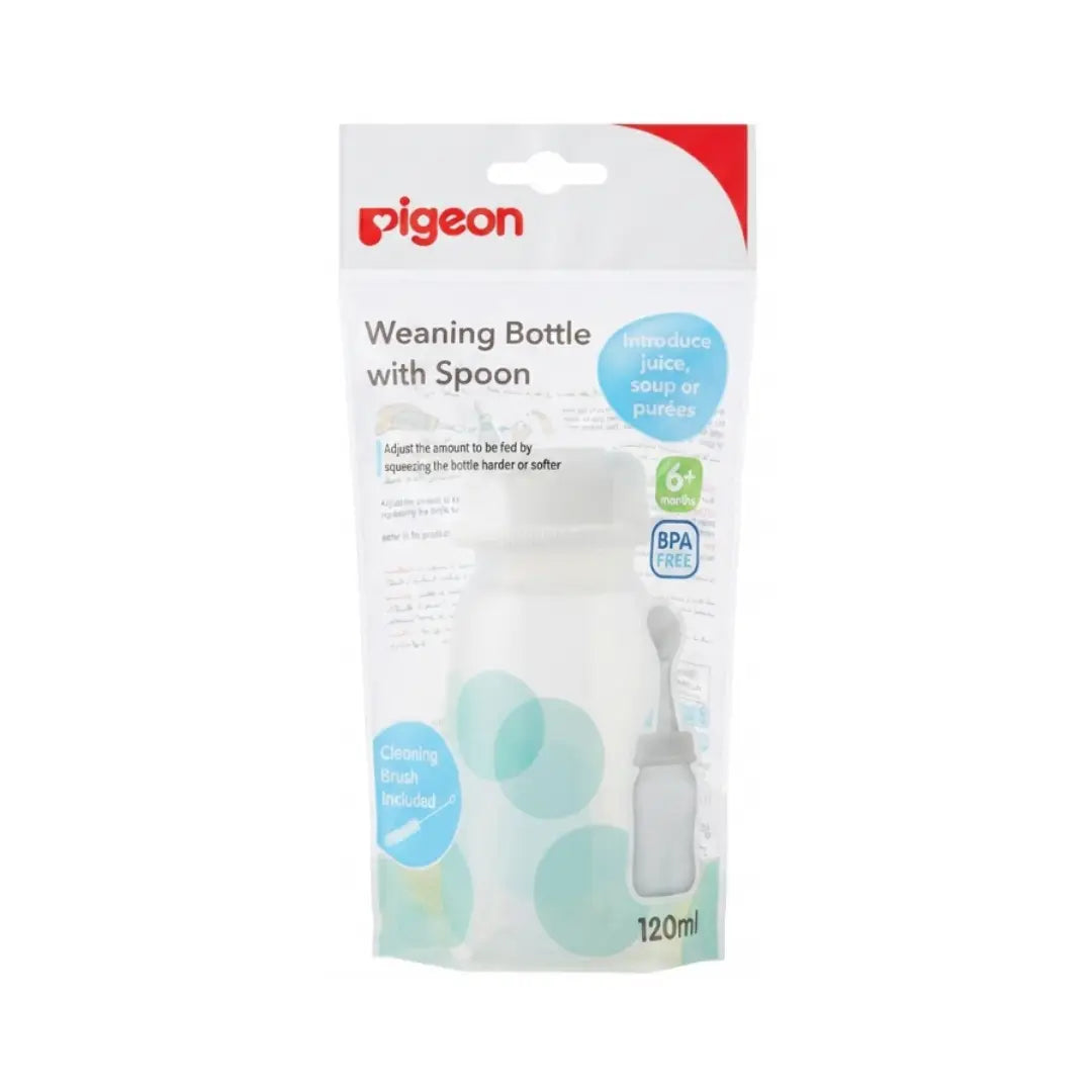 Pigeon Weaning Bottle with Spoon 6+ Months 120ml 03328 – Baby Feeding Bottle for Weaning