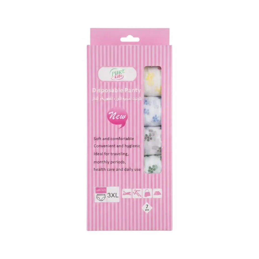 Pure Life Disposable Panty 3XL 7s – Comfortable Disposable Underwear for Women