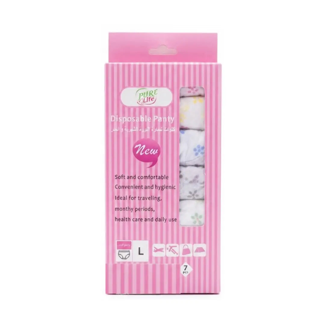 Pure Life Disposable Panty Large 7s – Comfortable Disposable Underwear for Women
