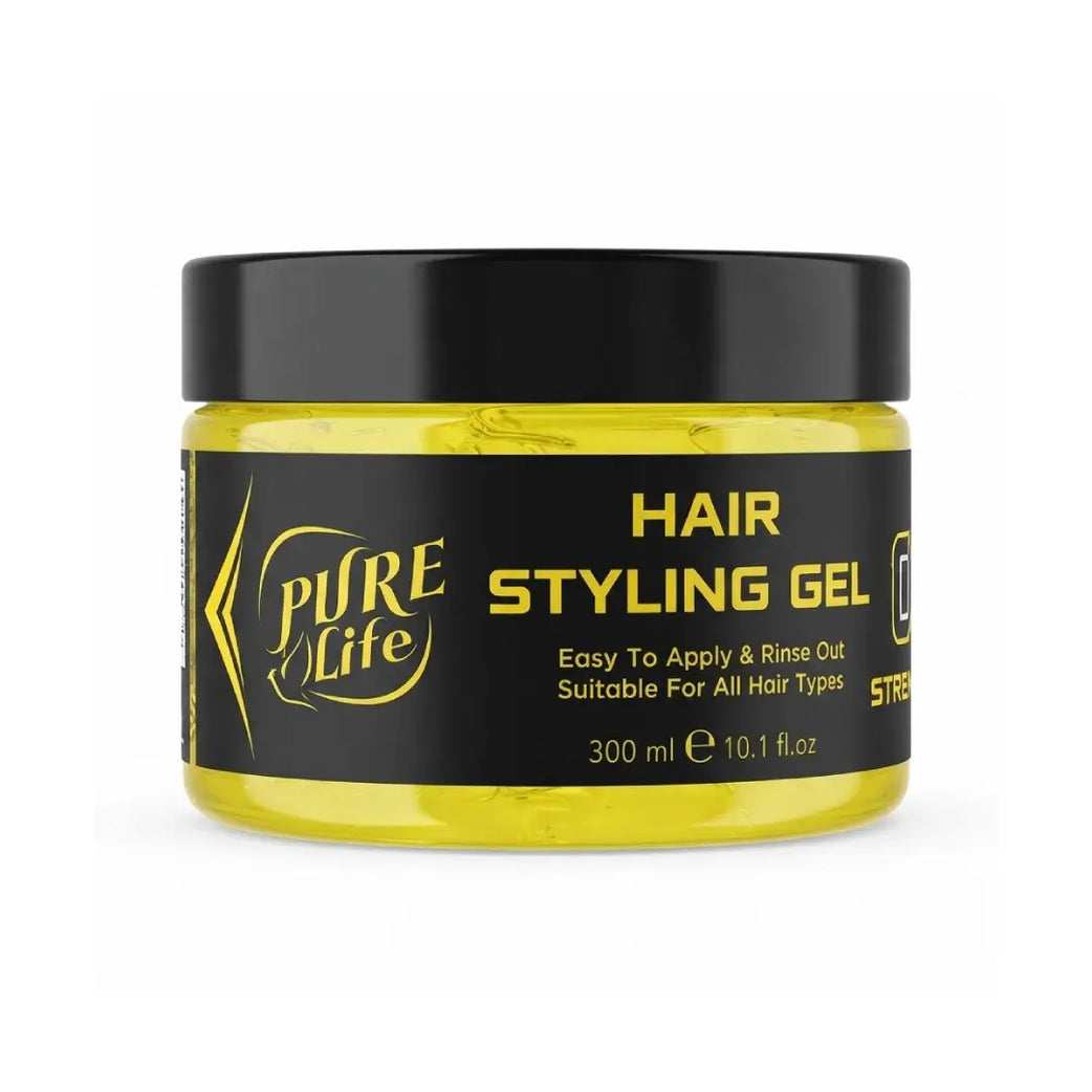 Pure Life Hair Styling Gel 03 Strong Hold Yellow 300ml – Long-Lasting Hair Gel