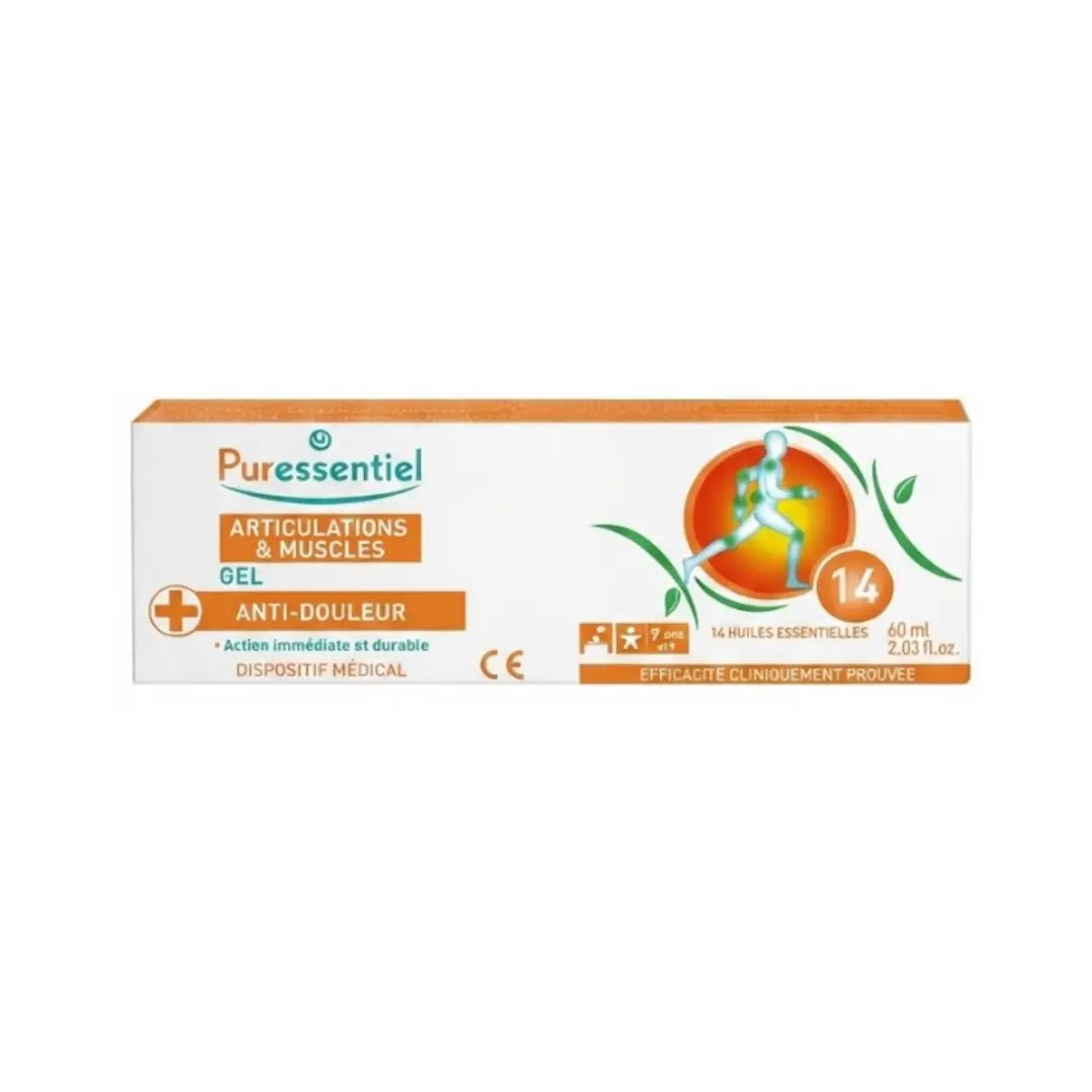 Puressentiel Muscles & Joints Gel 60ml – Cooling Massage Gel with Essential Oils