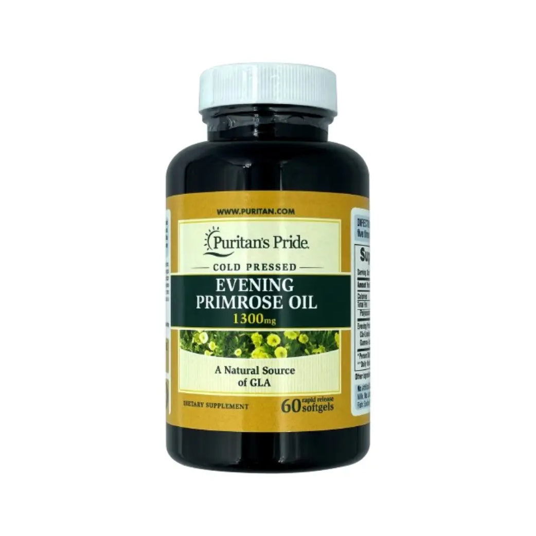 Puritan’s Pride Evening Primrose Oil 1300mg 60 Softgels for skin health and hormonal balance