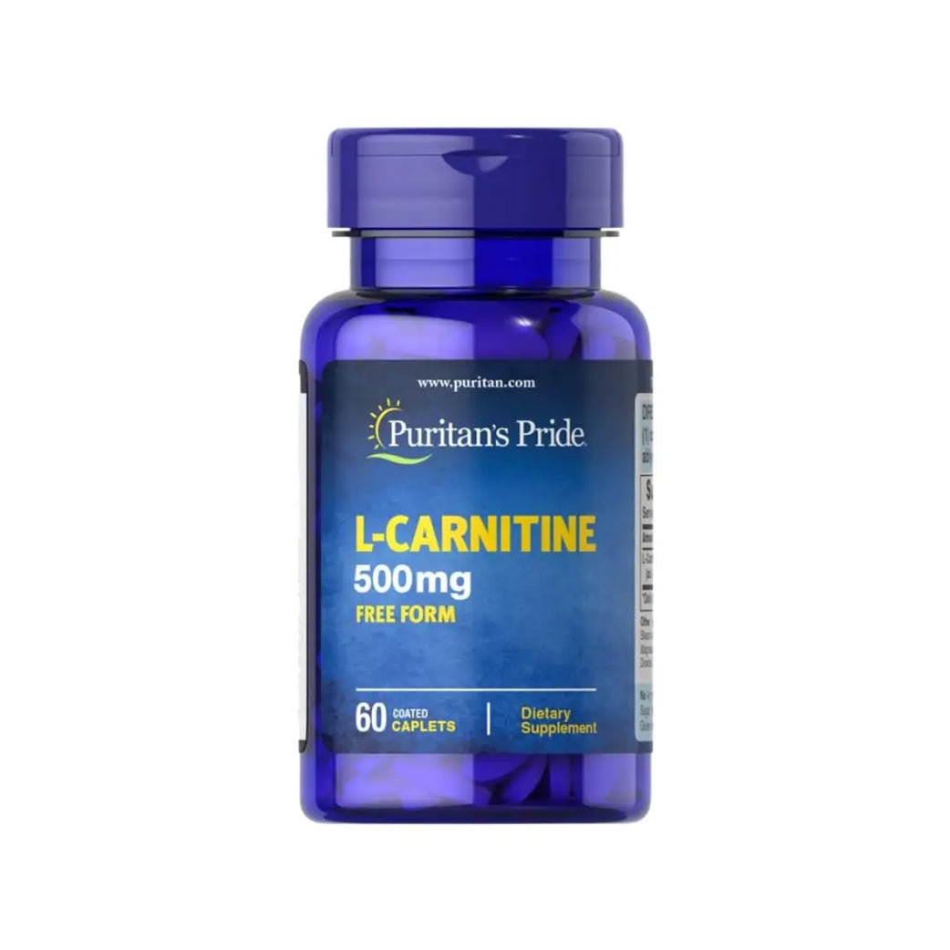 Puritan’s Pride L-Carnitine 500mg Caplets 60s – Daily Energy & Fat Metabolism Support Supplement