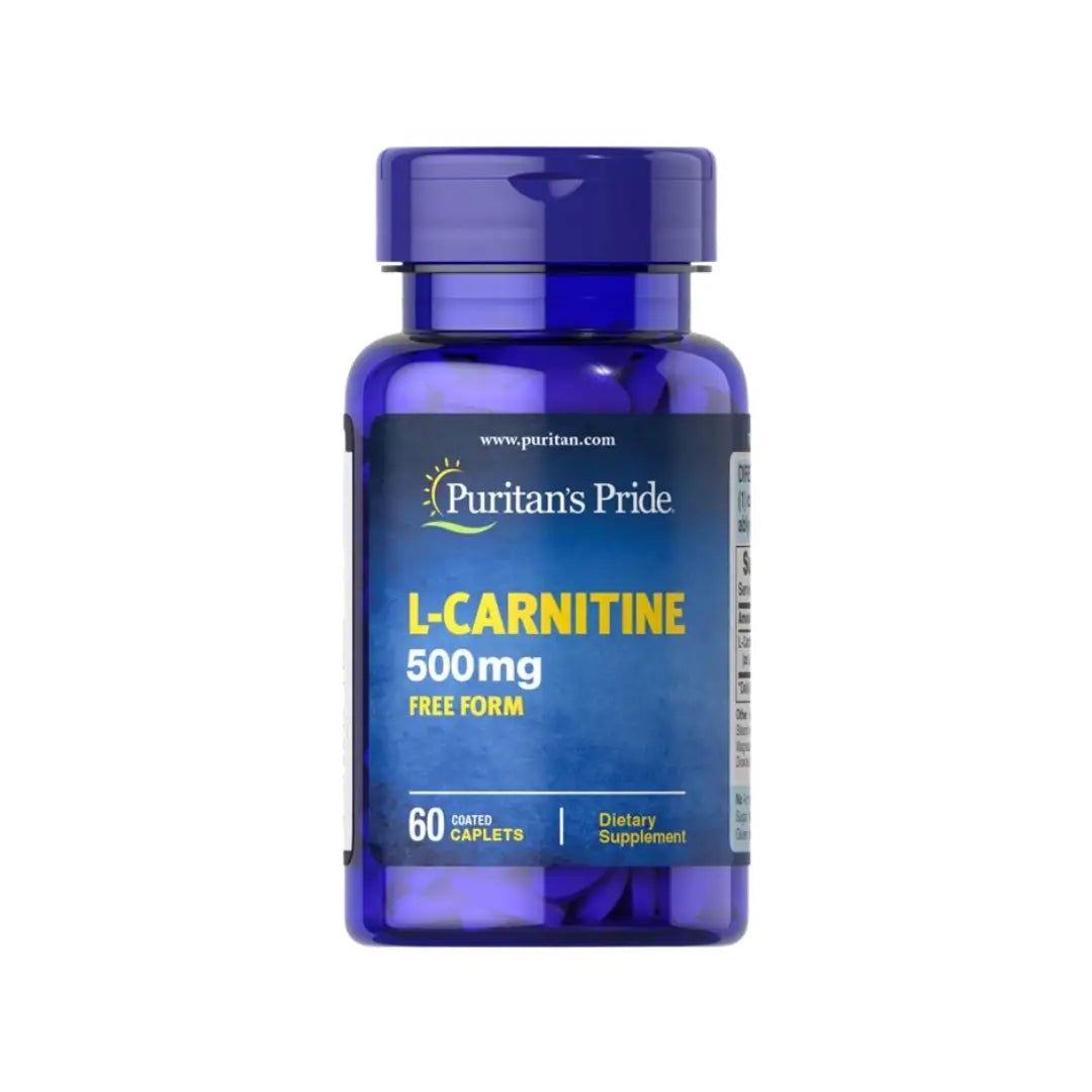 Puritan’s Pride L-Carnitine 500mg Caplets 60s – Daily Energy & Fat Metabolism Support Supplement