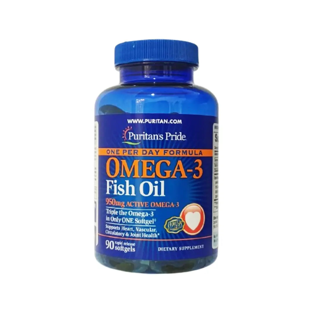 Puritan’s Pride Omega 3 Fish Oil 950mg Softgels 90s – Daily EPA & DHA Fish Oil Supplement