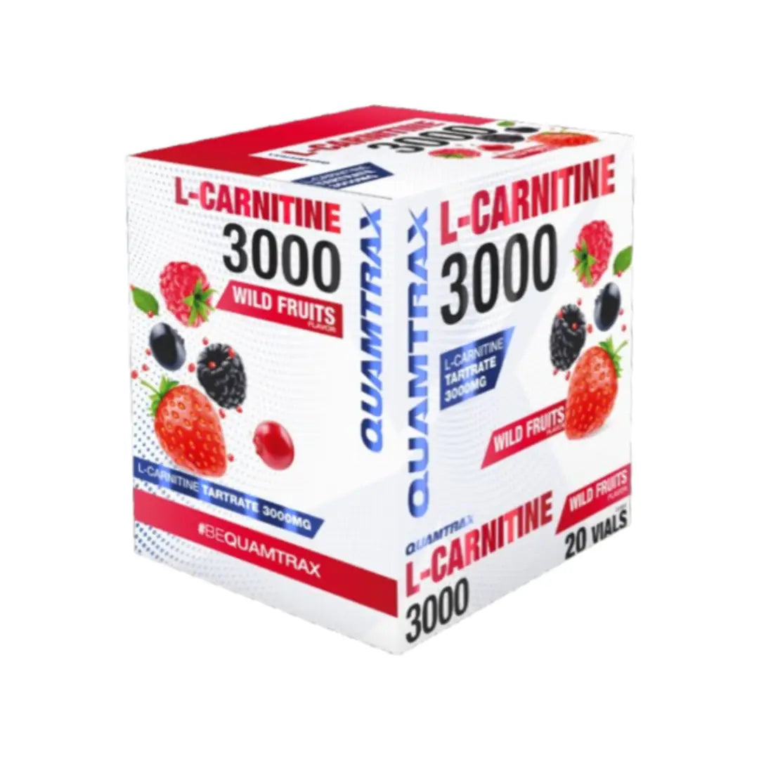 QUAMTRAX L-Carnitine Tartrate 3000mg Wild Fruits Vials 20s – Liquid Carnitine Supplement