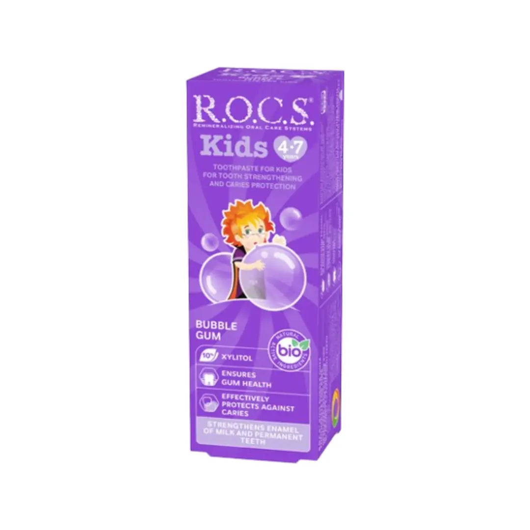 ROCS Kids Toothpaste 4–7 Years Bubble Gum 35ml | Gentle Kids Toothpaste for Healthy Teeth & Gums