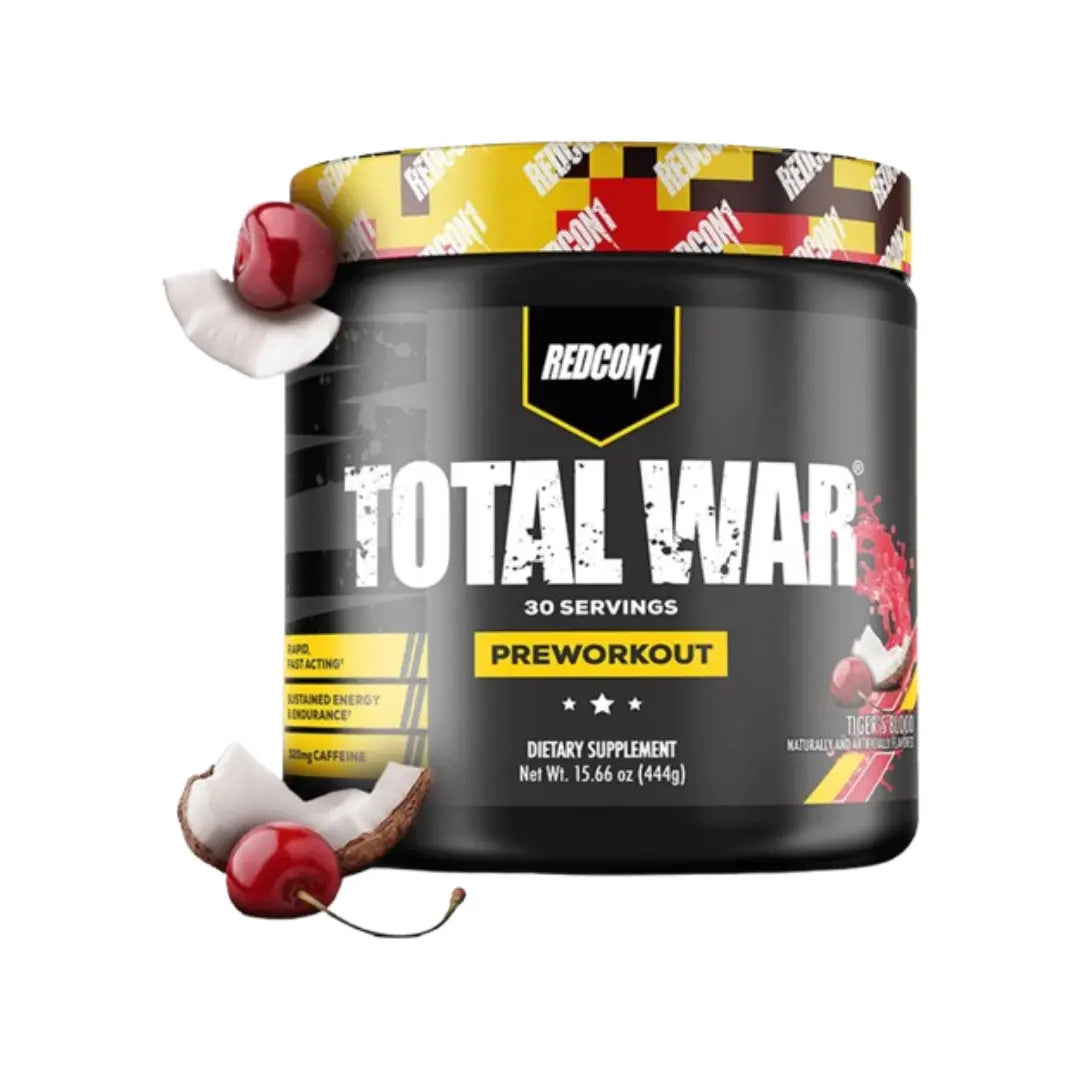 Redcon1 Total War Pre-Workout Powder Tiger’s Blood 444g (30 Servings) | Energy & Focus Workout Supplement