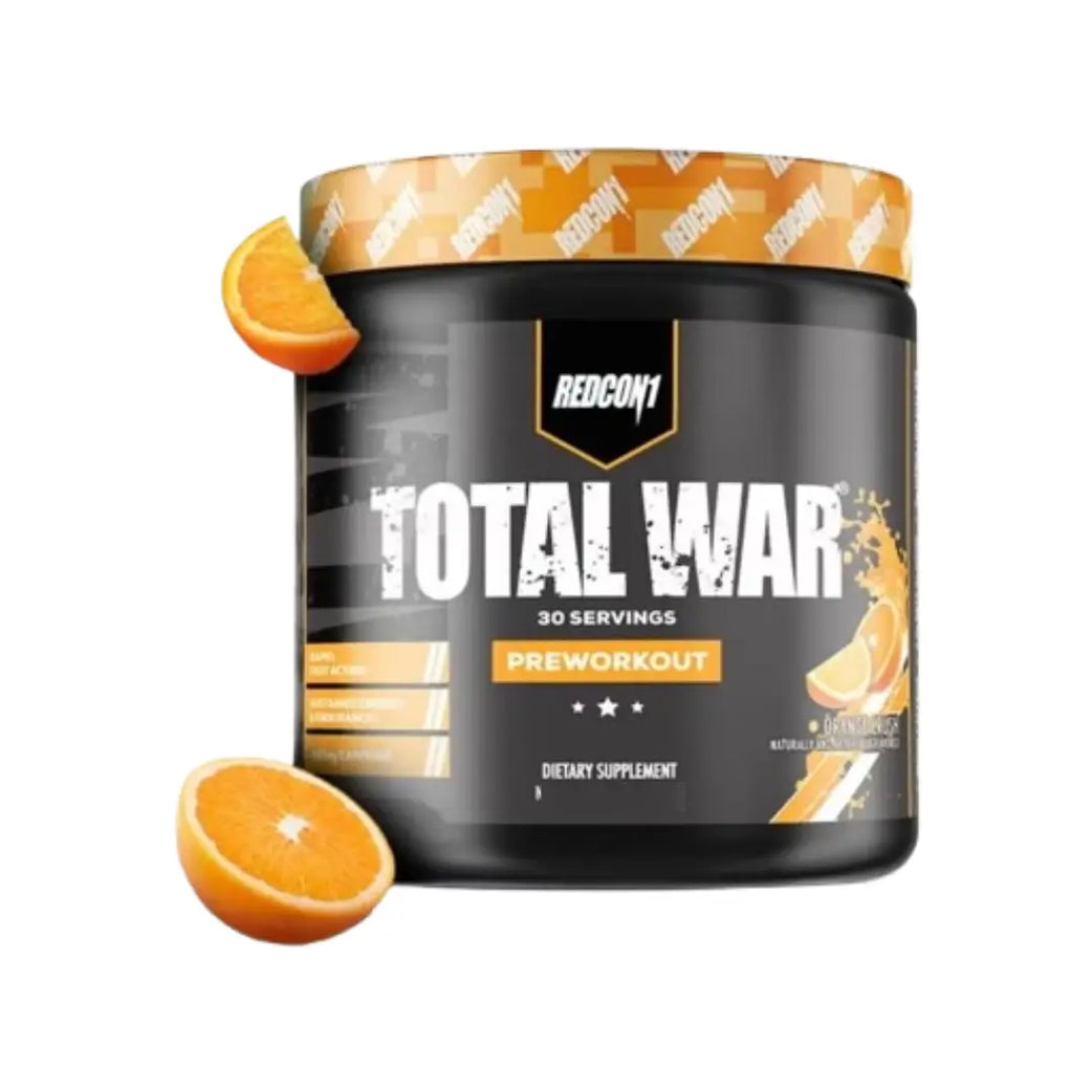 Redcon1 Total War Pre-Workout Orange Crush 468g (30 Servings) | Energy, Focus & Endurance Sports Nutrition Powder