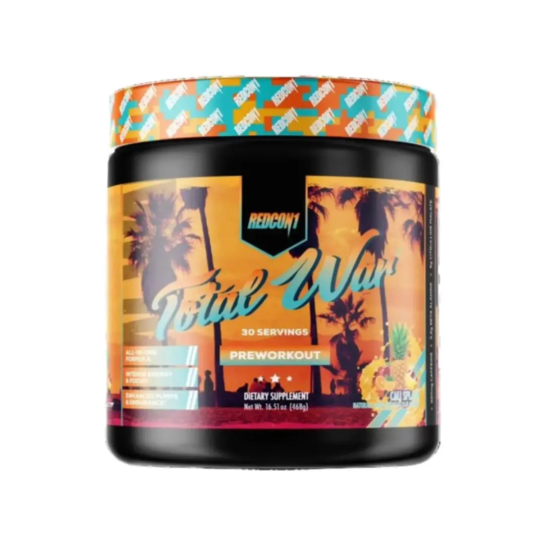 Redcon1 Total War Pre Workout 468g Cali Splash – 30 Servings Energy & Performance Supplement