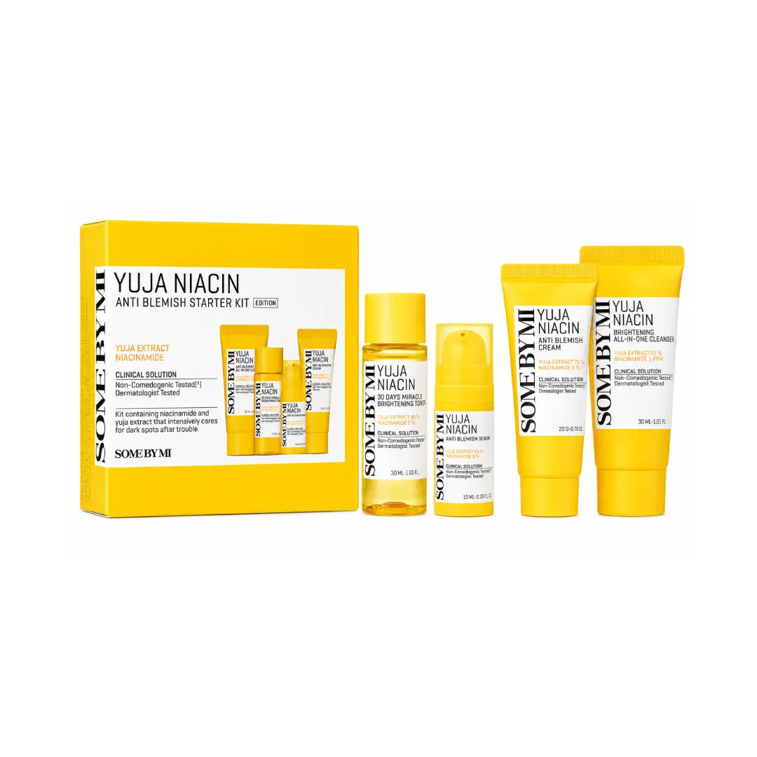 SOME BY MI Yuja Niacin Anti-Blemish Starter Kit – Brightening Skincare Travel Set
