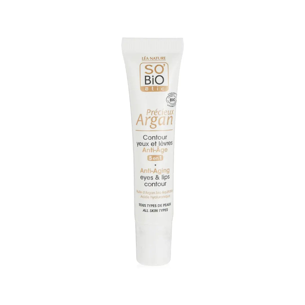 SO'BiO étic Argan Anti Aging Eye & Lips Contour 15ml – Organic Argan & Hyaluronic Acid