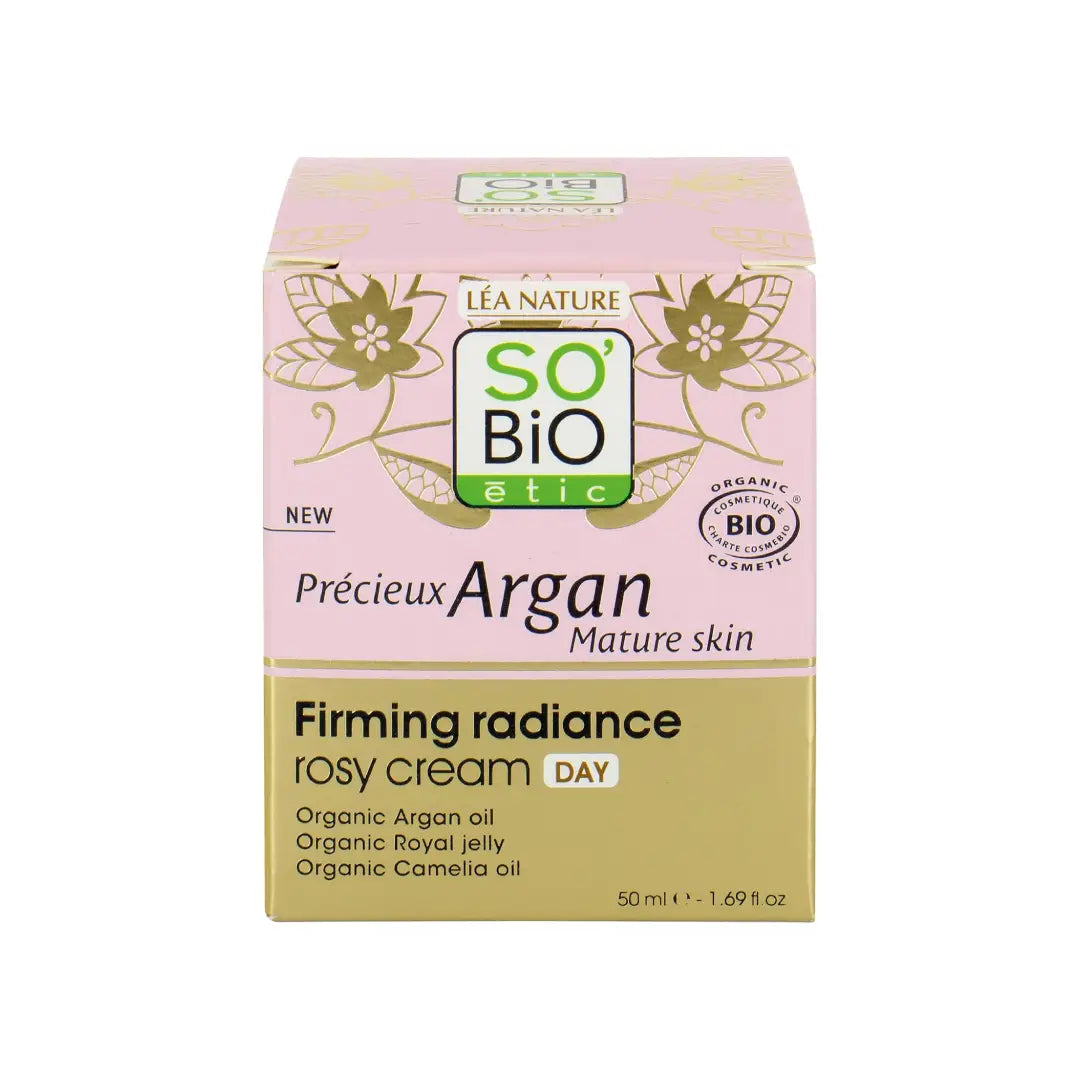 SO'BiO étic Argan Firming Radiance Rosy Cream 50ml – Organic Firming Day Cream