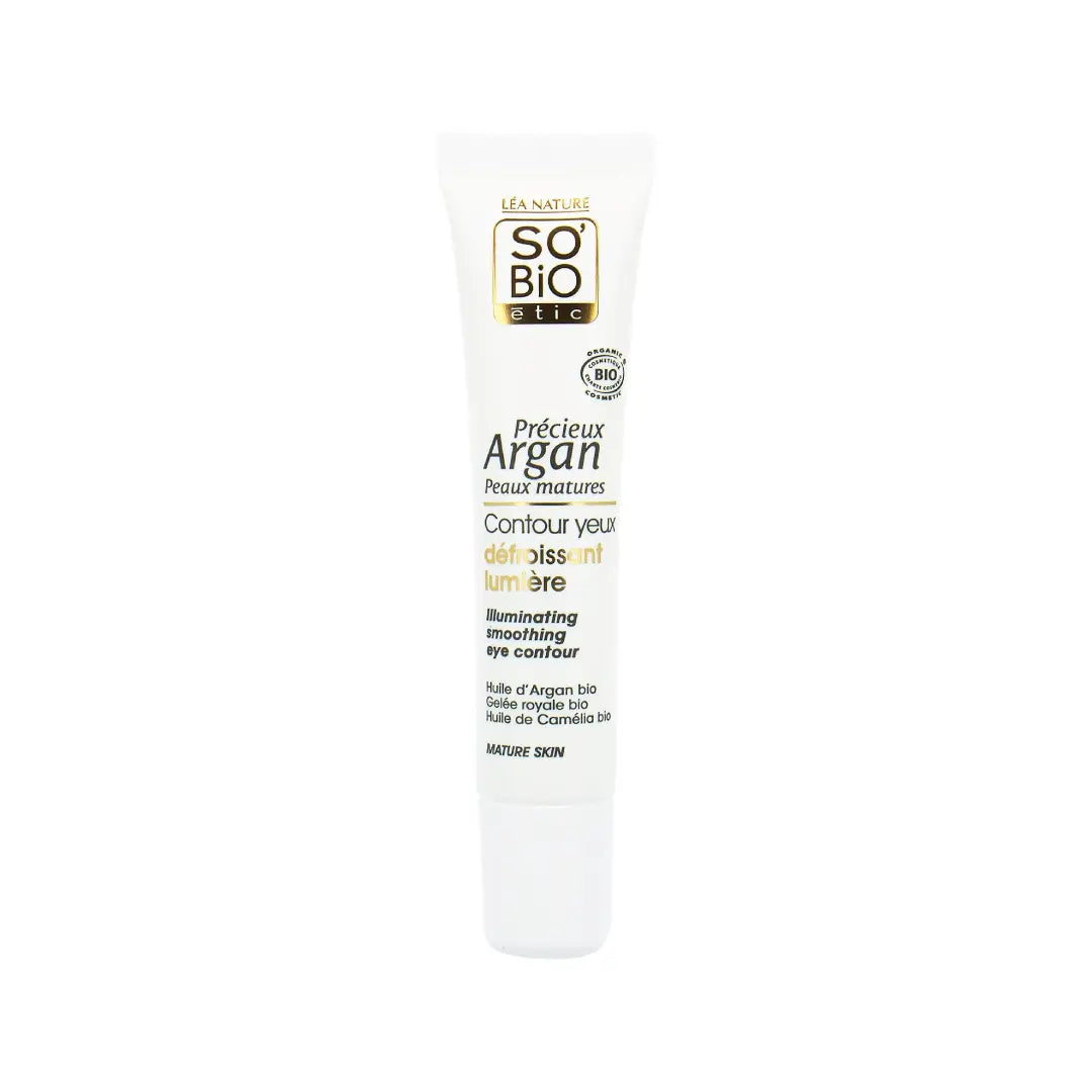 SO'BiO étic Argan Smoothing Eye Contour 15ml – Organic Eye Cream for Mature Skin