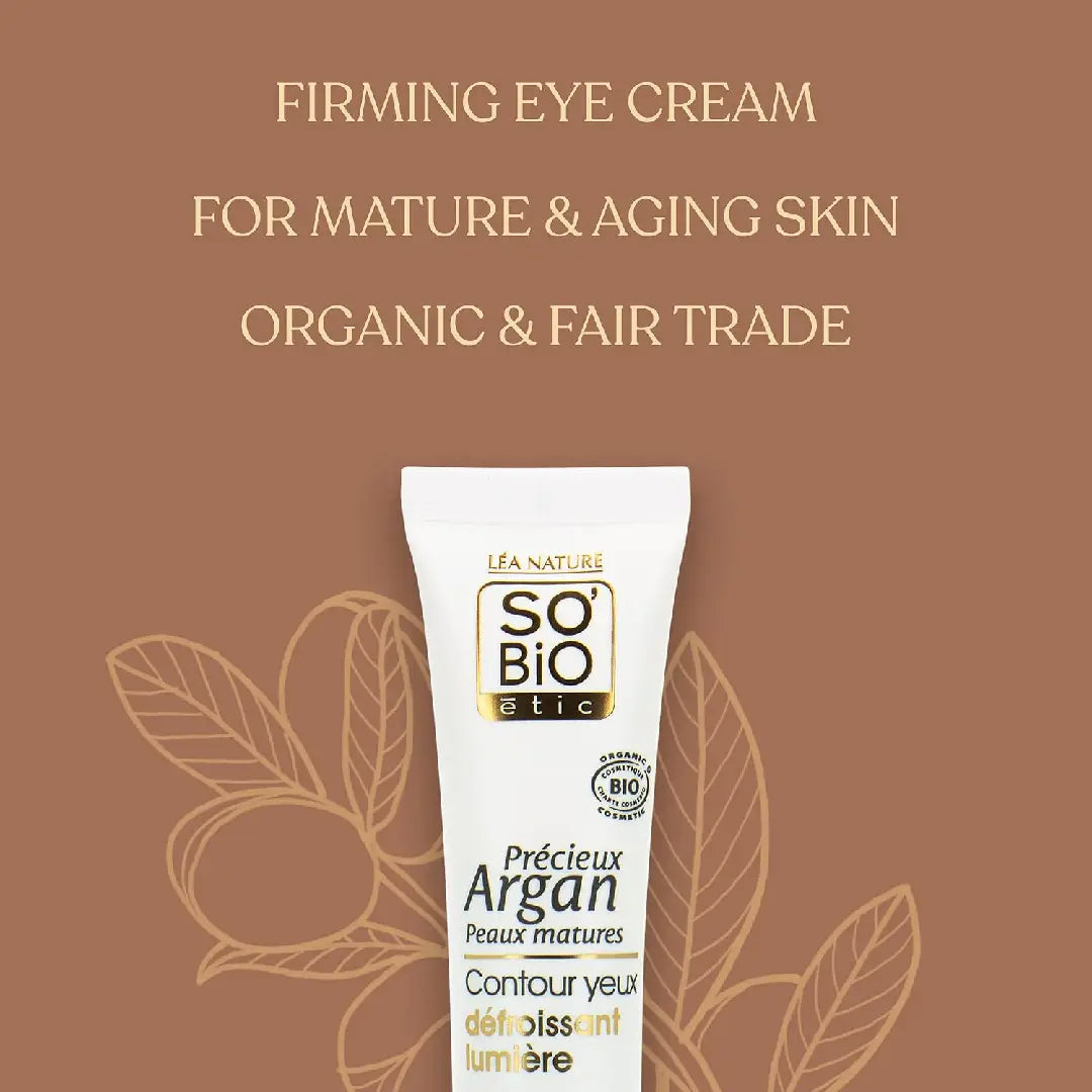 SO'BiO étic Argan Smoothing Eye Contour 15ml – Organic Eye Cream for Mature Skin