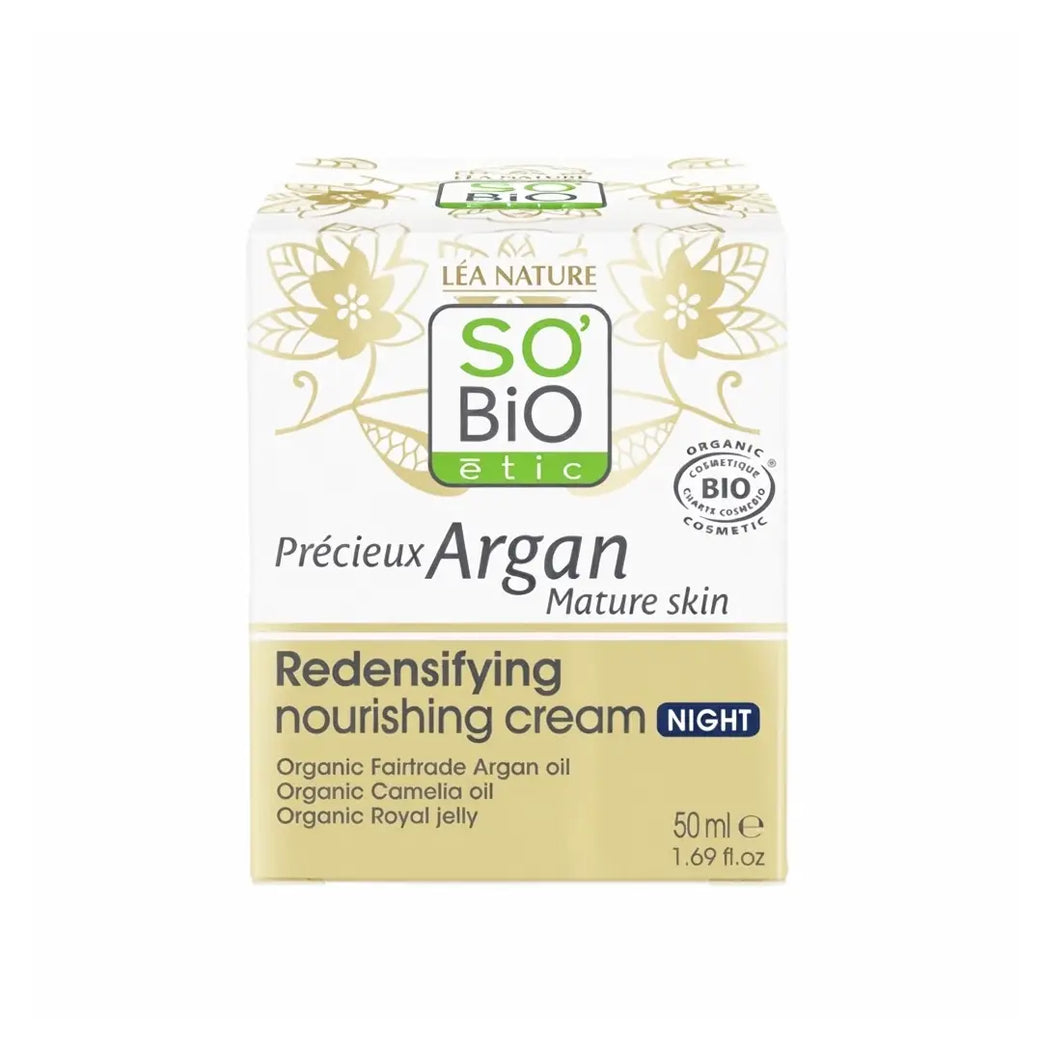 SO'BiO étic Argan Redensifying Night Cream 50ml – Nourishing Firming Night Cream