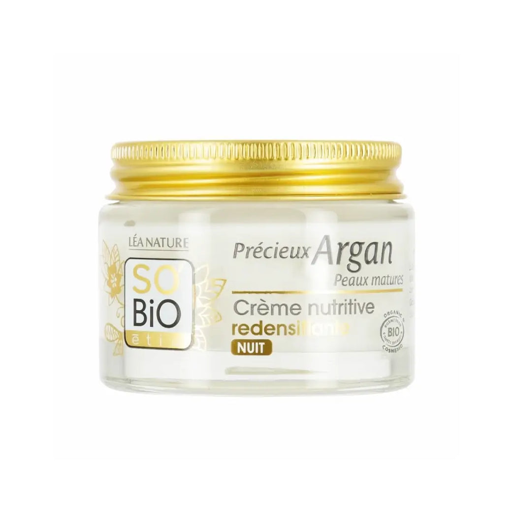 SO'BiO étic Argan Redensifying Night Cream 50ml – Nourishing Firming Night Cream