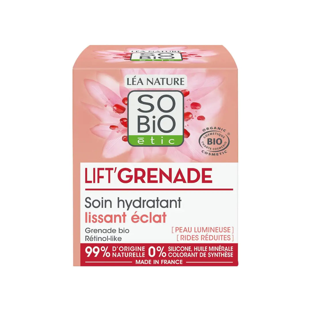 SO'BiO étic Lift Smooth + Glow Cream 50ml – Organic Pomegranate Radiance Moisturizer