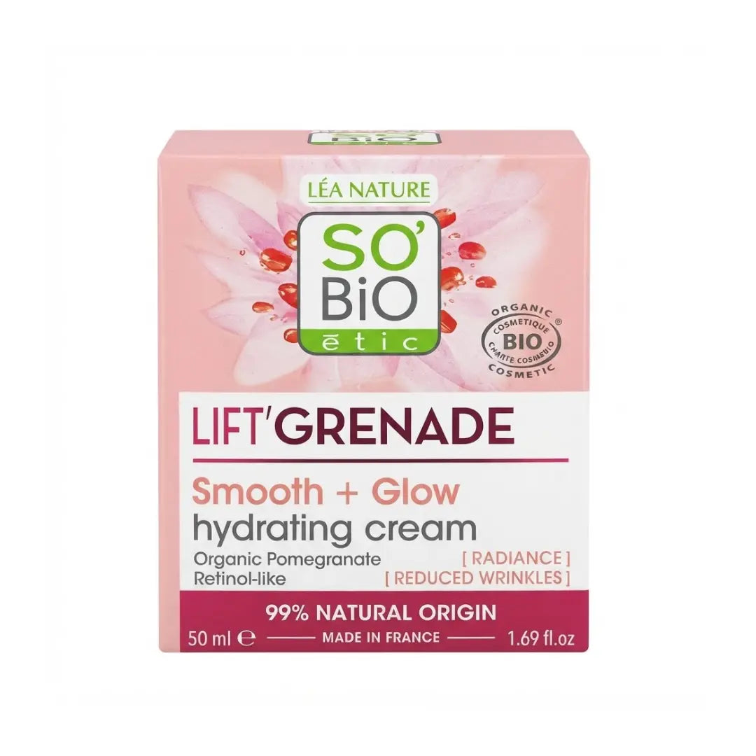 SO'BiO étic Lift Smooth + Glow Cream 50ml – Organic Pomegranate Radiance Moisturizer