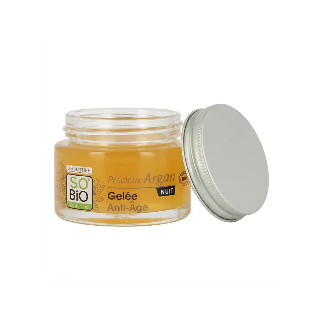 SO'BiO étic Anti Aging Night Gel 50ml – Organic Argan Oil & Ceramides Night Face Gel