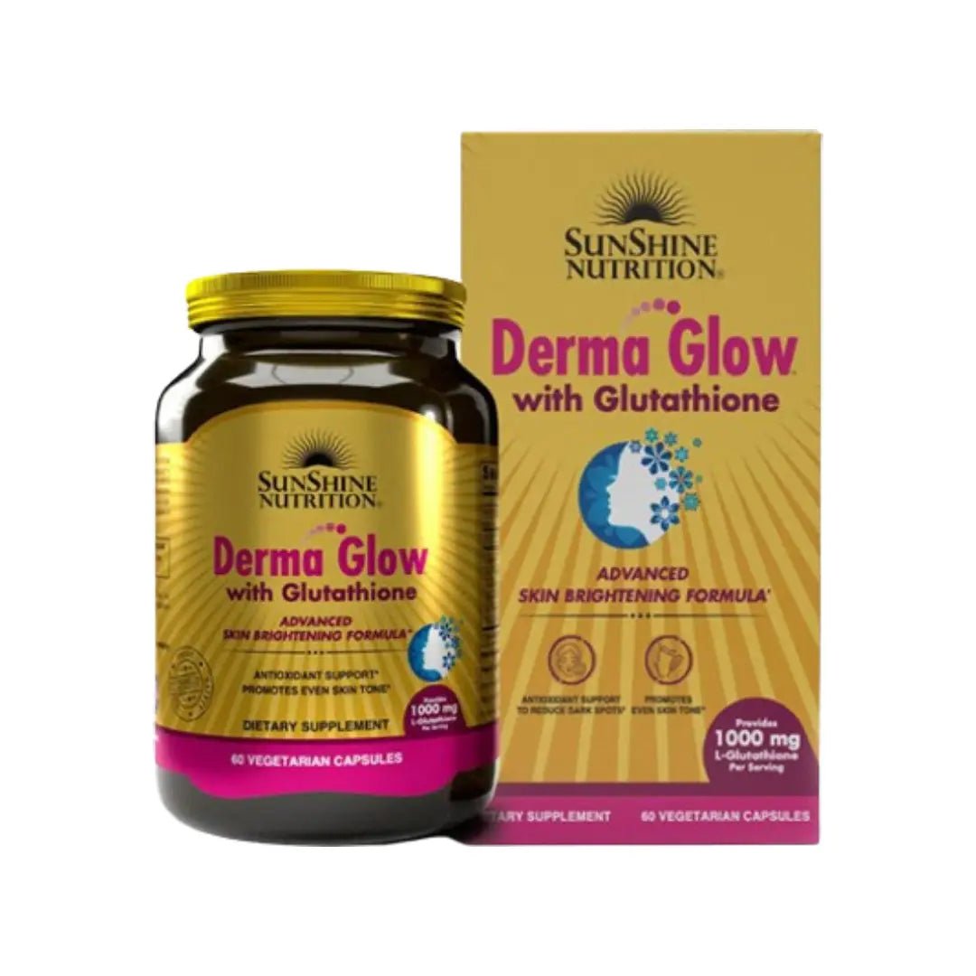 كبسولات Derma Glow من SUNSHINE NUTRITION مع الجلوتاثيون 1000 مجم، 60 كبسولة