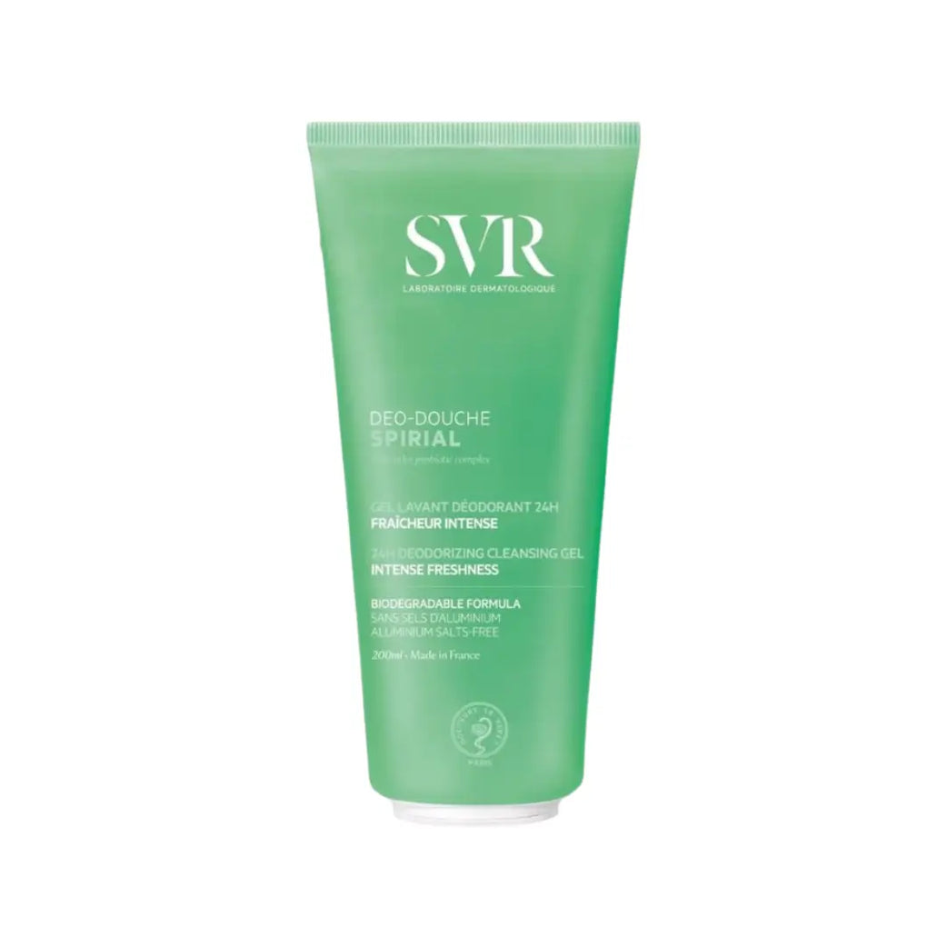 SVR Spirial Gel Deodorant 200ml | 2-in-1 Fresh Shower Gel & Deodorant with 24H Odor Control