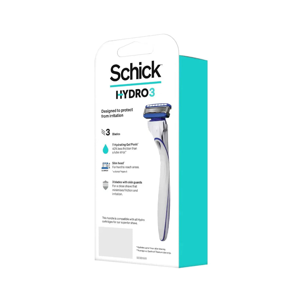 Schick Hydro 3 Razor Kit with 2 Cartridges for Men