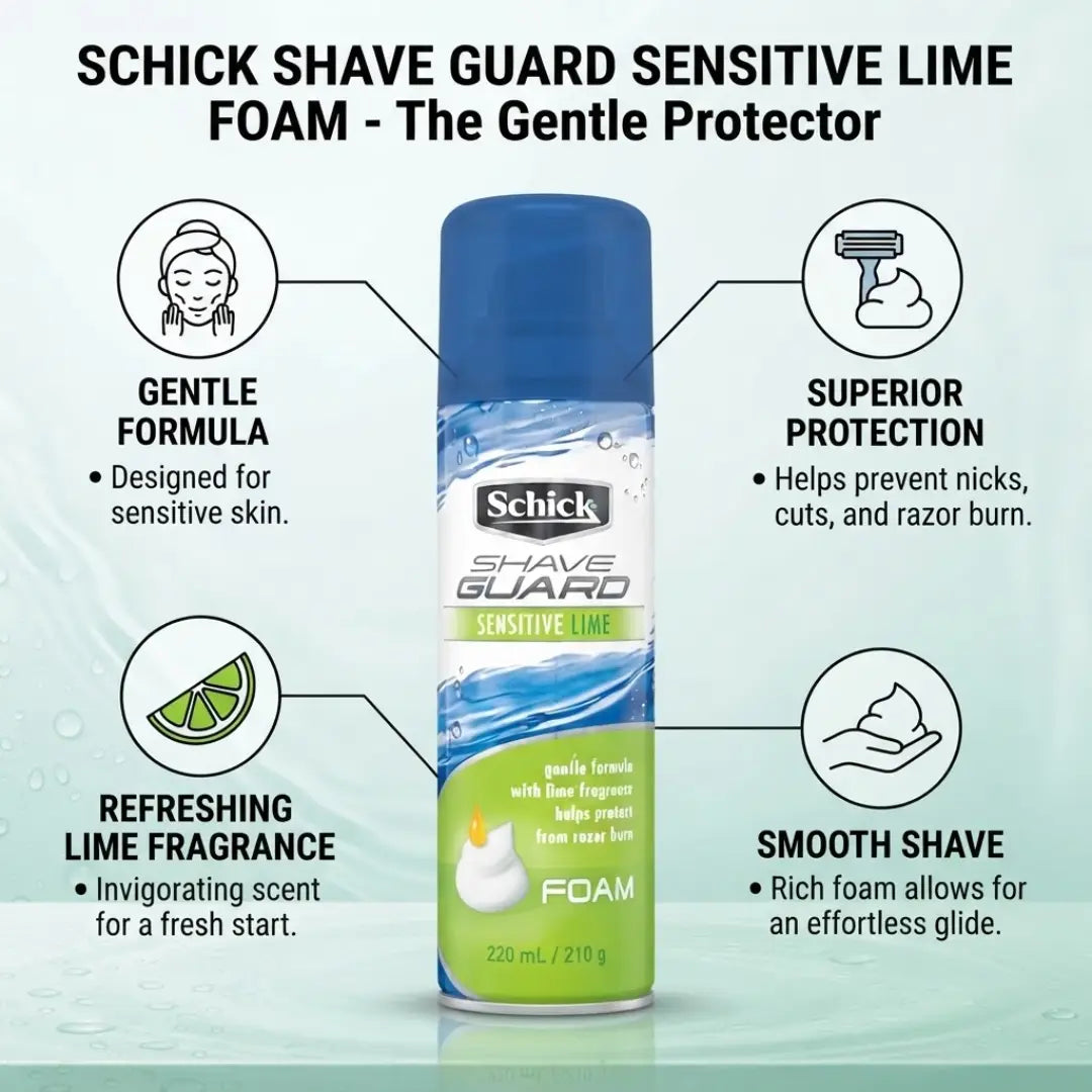Schick Shave Guard Foam Sensitive Lime 220ml