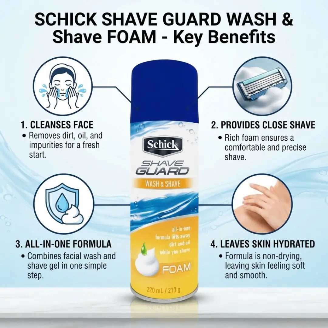 Schick Shave Guard Foam Wash & Shave 220ml