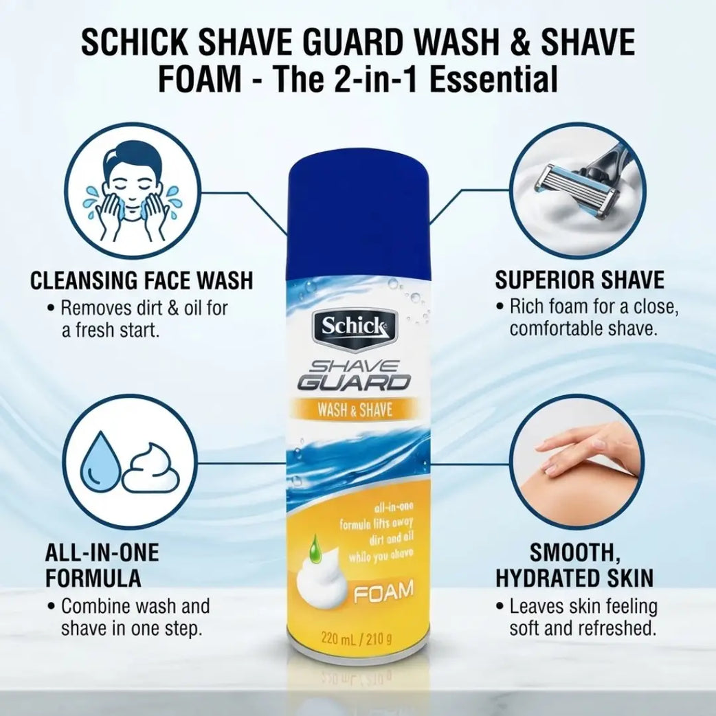 Schick Shave Guard Foam Wash & Shave 220ml
