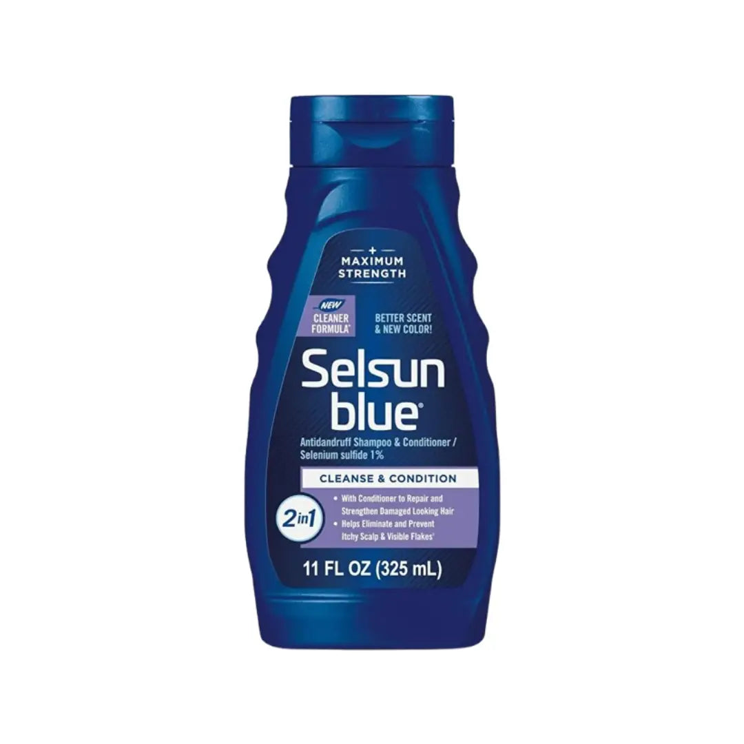 Selsun Blue Cleanse and Condition Shampoo 325ml bottle front view