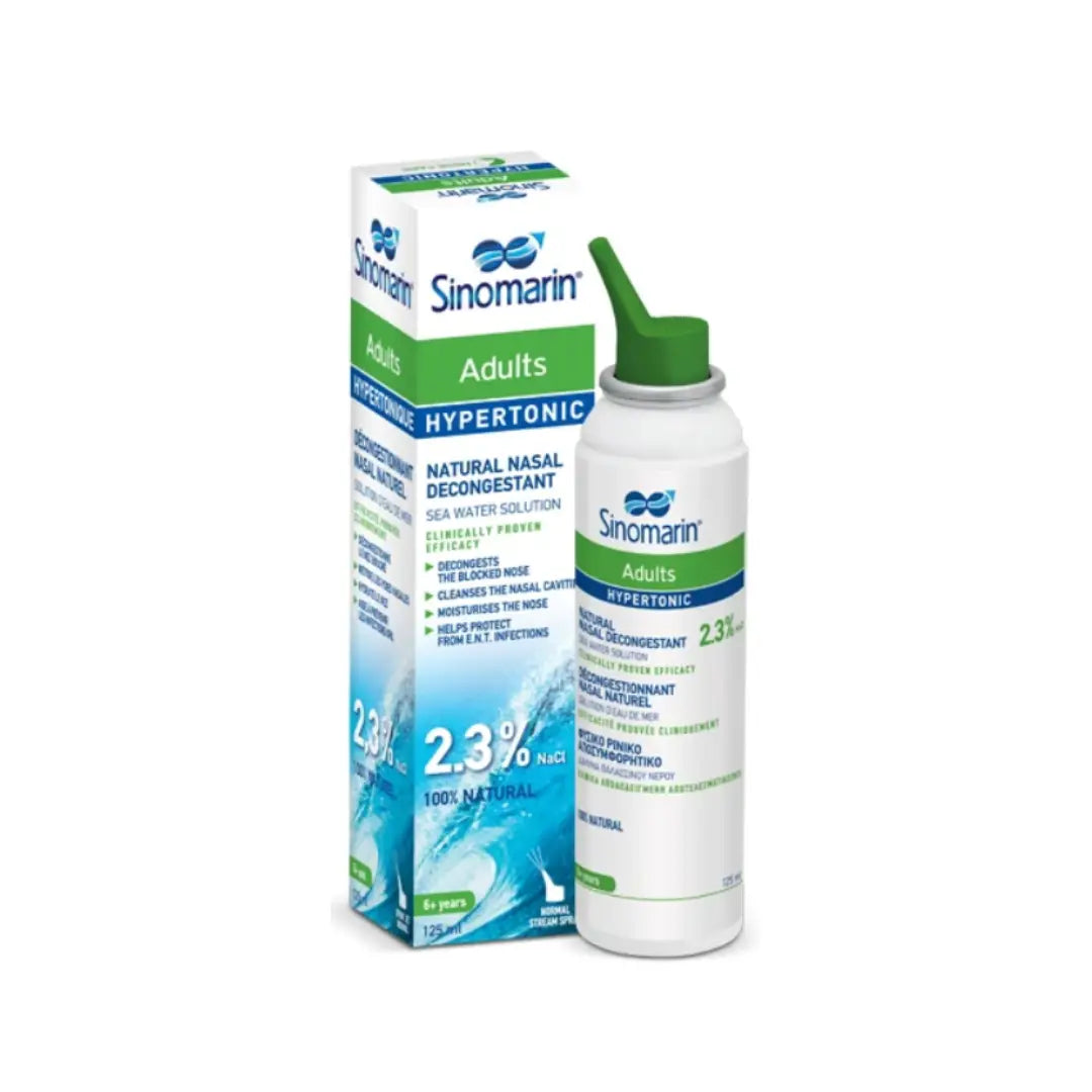 Sinomarin Adult Hypertonic 2.3% Nasal Spray 125ml – Natural Sea Water Nasal Care