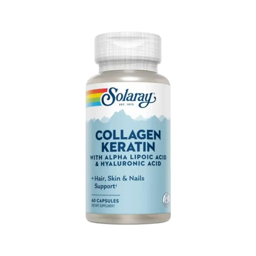 Solaray Collagen Keratin Capsules 60 Count – Beauty Support Supplement with Alpha Lipoic Acid