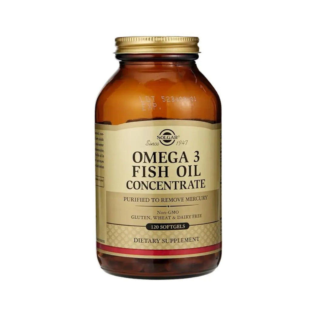 Solgar Omega-3 Fish Oil Concentrate 120 Softgels for heart, brain, and joint health support