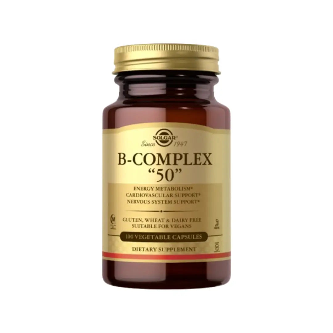 Solgar Vitamin B-Complex 50 – 100 Vegetable Capsules for energy metabolism and nervous system support