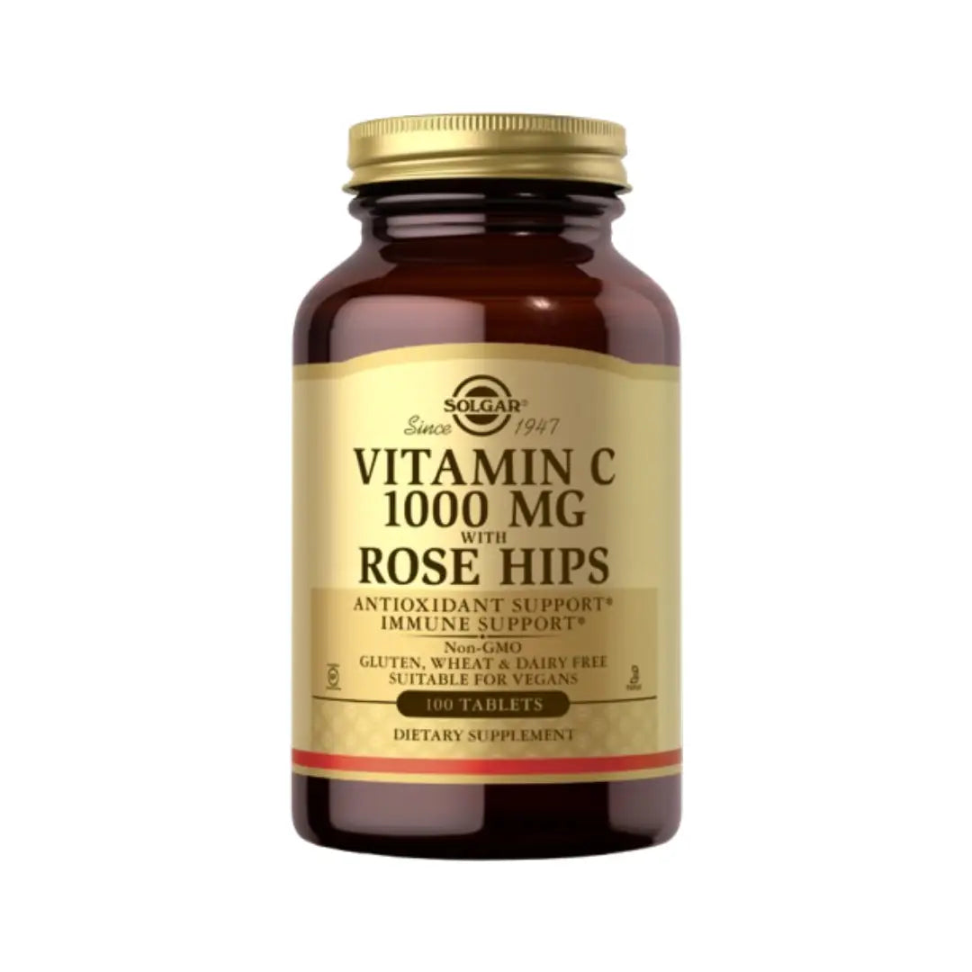 Solgar Vitamin C with Rose Hips Tablets for immune support and antioxidant health