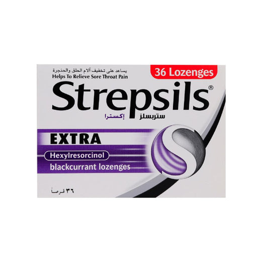 Strepsils Extra Blackcurrant Lozenges 36s