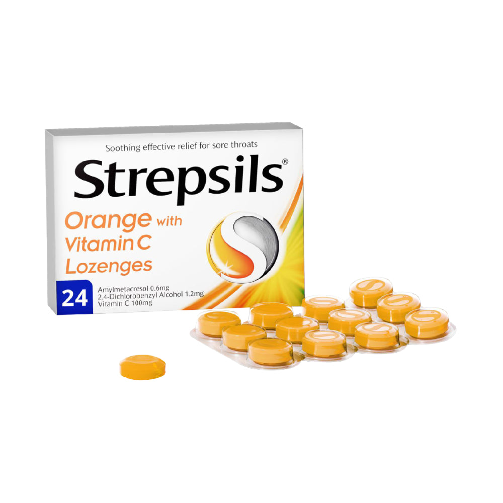 STREPSILS ORANGE WITH VITAMIN C LOZENGES 24s