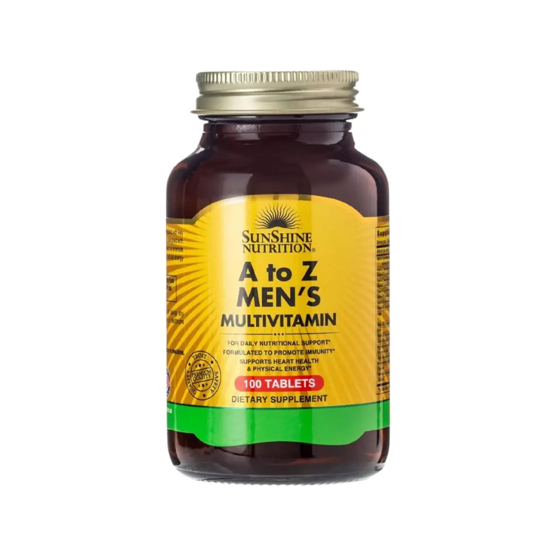 Sunshine Nutrition A to Z Men's Multivitamin Tablets 100s – Daily Vitamins & Minerals Supplement for Men