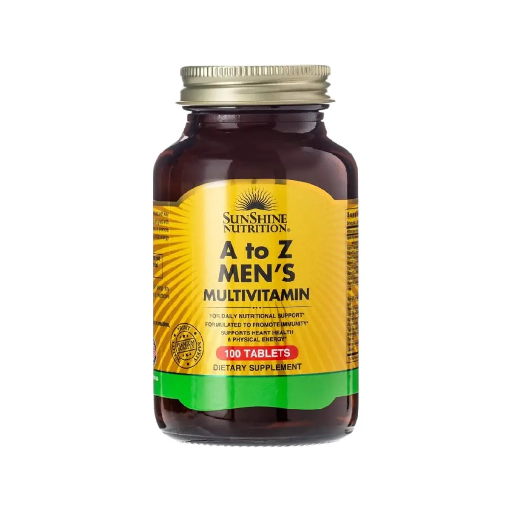 Sunshine Nutrition A to Z Men's Multivitamin Tablets 100s – Daily Vitamins & Minerals Supplement for Men