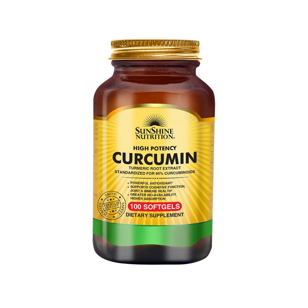 Sunshine Nutrition Curcumin Softgels 100s – Turmeric Extract 95% Curcuminoids Dietary Supplement for Daily Wellness Support