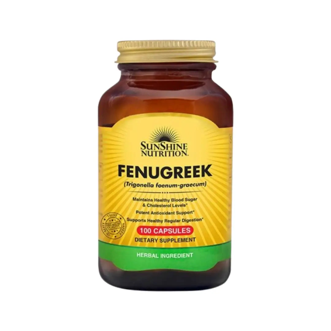 Sunshine Nutrition Fenugreek Capsules 100s – Herbal Supplement for Digestive & Daily Wellness Support