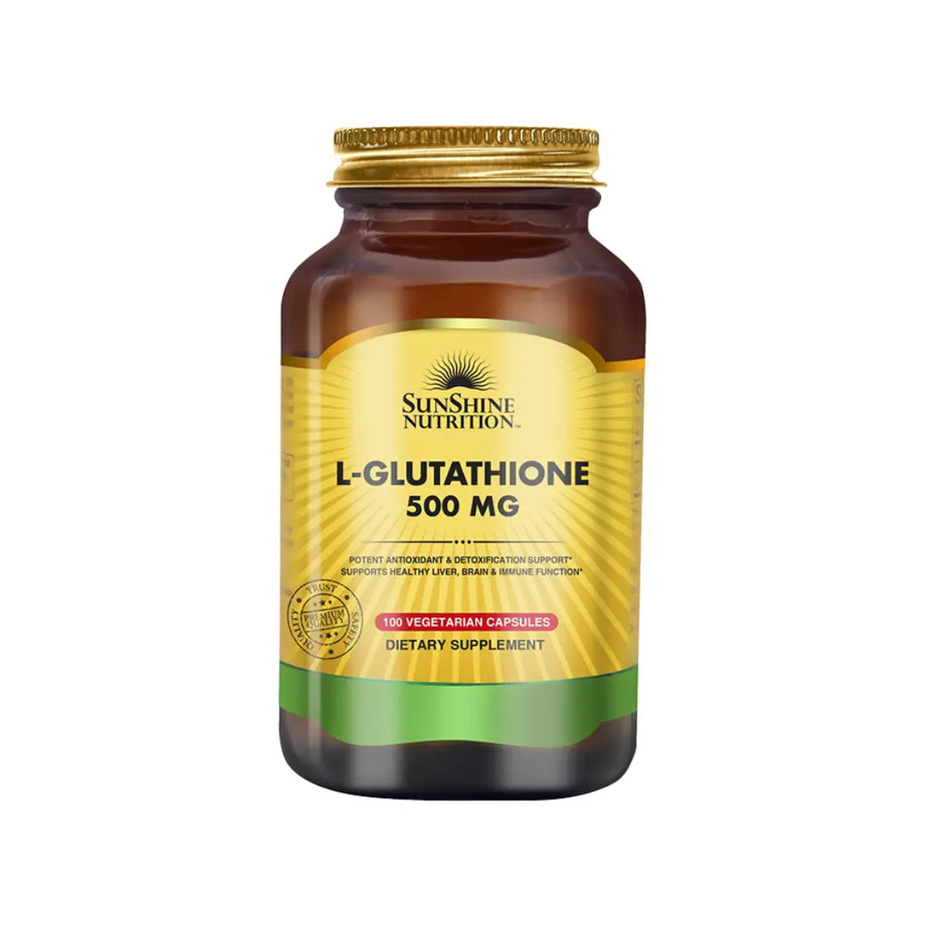 Sunshine Nutrition L-Glutathione 500mg Veg Capsules 100s – Antioxidant Supplement for Cellular Wellness Support