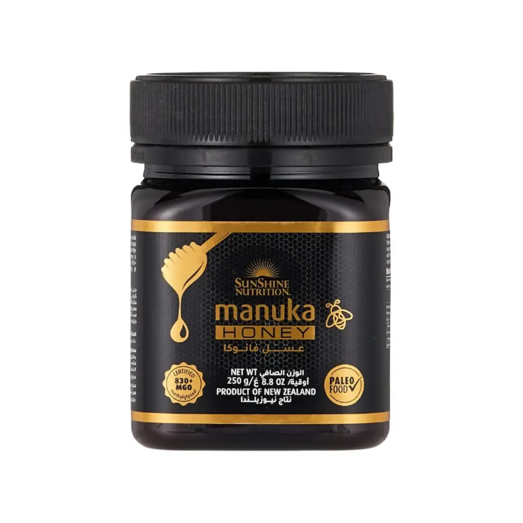 Sunshine Nutrition Manuka Honey 830+ MGO 250g Premium Raw Manuka Honey from New Zealand for Daily Wellness and Natural Energy Support