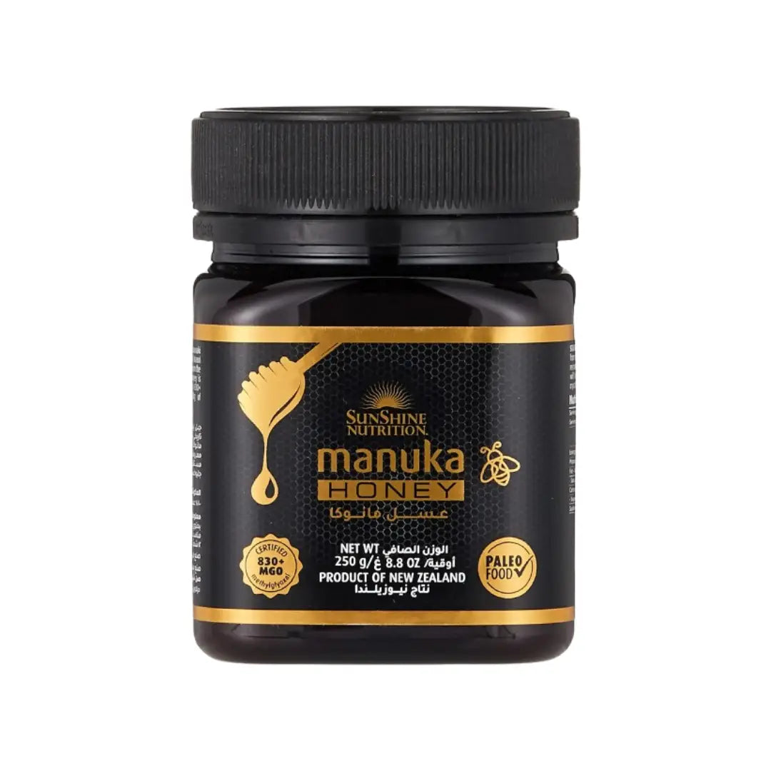 Sunshine Nutrition Manuka Honey 830+ MGO 250g Premium Raw Manuka Honey from New Zealand for Daily Wellness and Natural Energy Support