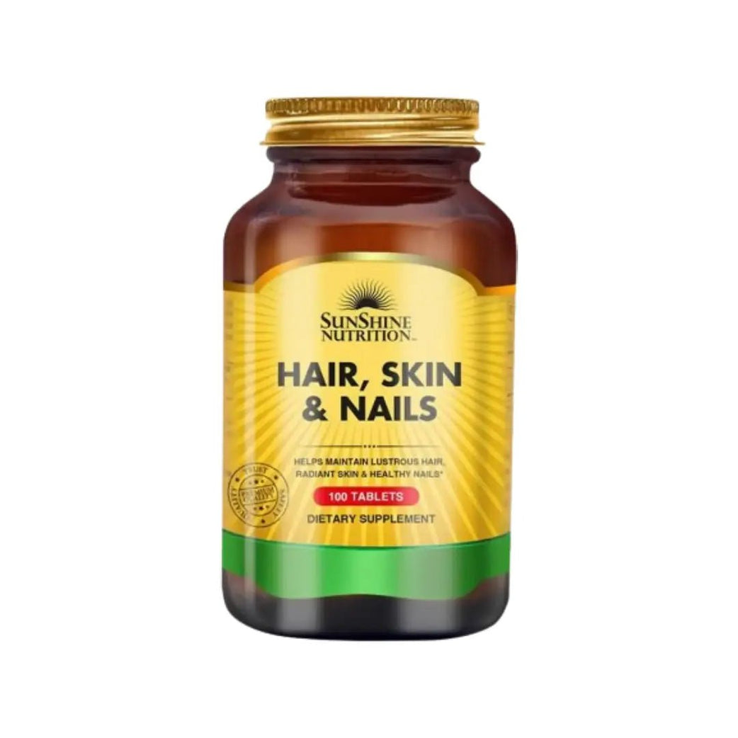 Sunshine Nutrition Skin, Nails & Hair Tablets 100s for beauty, strength, and overall wellness support