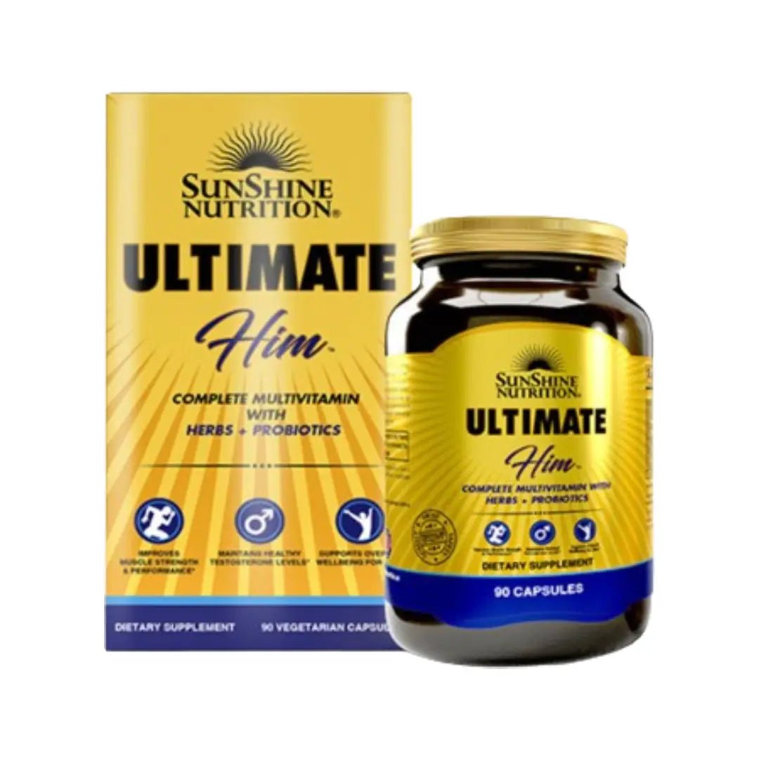Sunshine Nutrition Ultimate Him Multivitamin 90 Veg Capsules for men’s energy, immunity, and overall health support